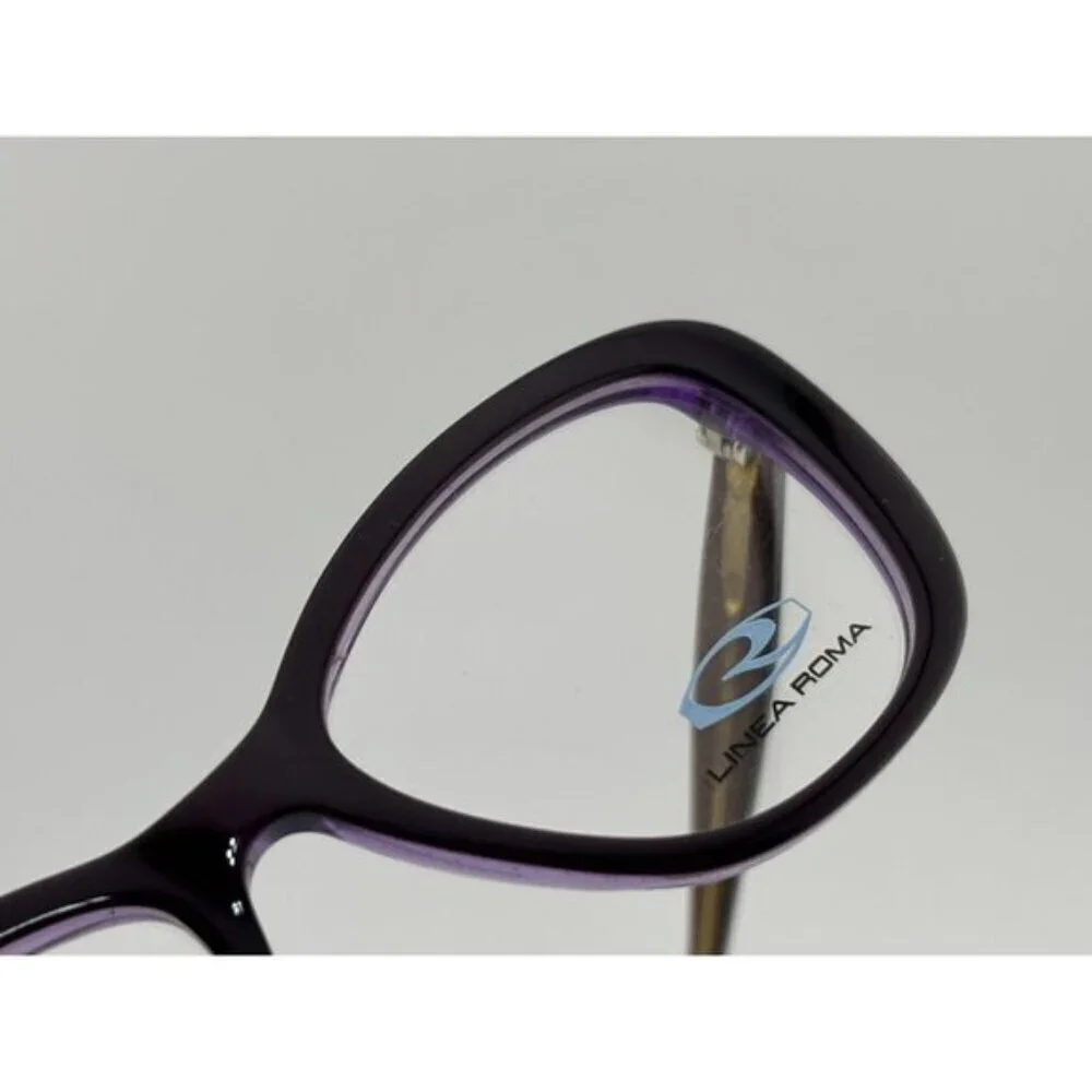 LINEA ROMA - CLASS 317 C3 51-15-140 Black, Purple, Brown Acetate Glasses Frames - Picture 3 of 7